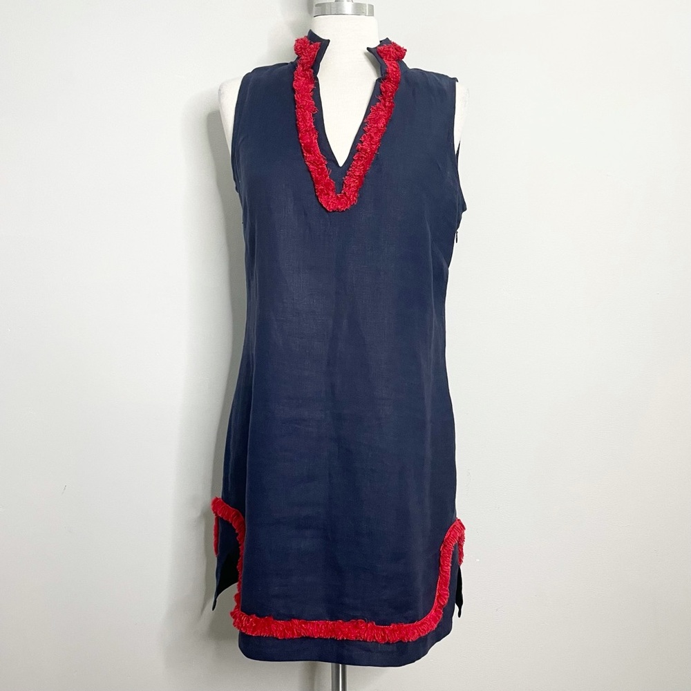 SAIL TO SABLE Sleeveless Linen Tunic Shift Dress